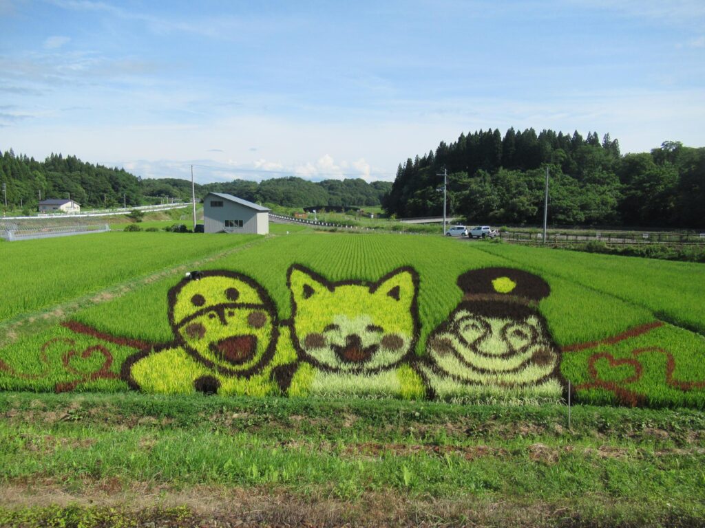 秋田内陸線　田んぼアート